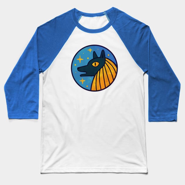 Anubis and the Cosmos Baseball T-Shirt by grrrenadine